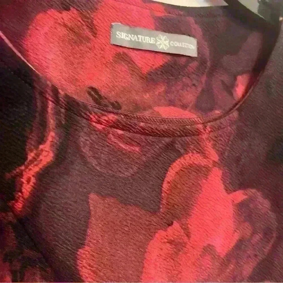 Signature Collection Rochelle Dress Size M (8-10) Red and Maroon Floral Print - Picture 4 of 4